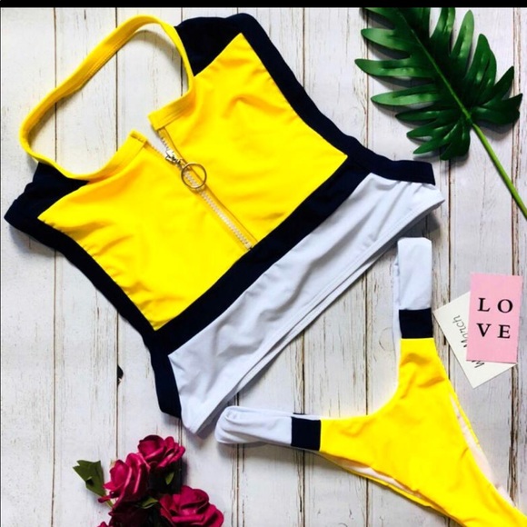 💥sexy Front Zip Two Piece Bikini - Picture 2 of 4